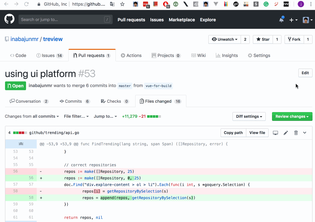 GitHub - inabajunmr/gh-big-review: Chrome extension for using GitHub ...