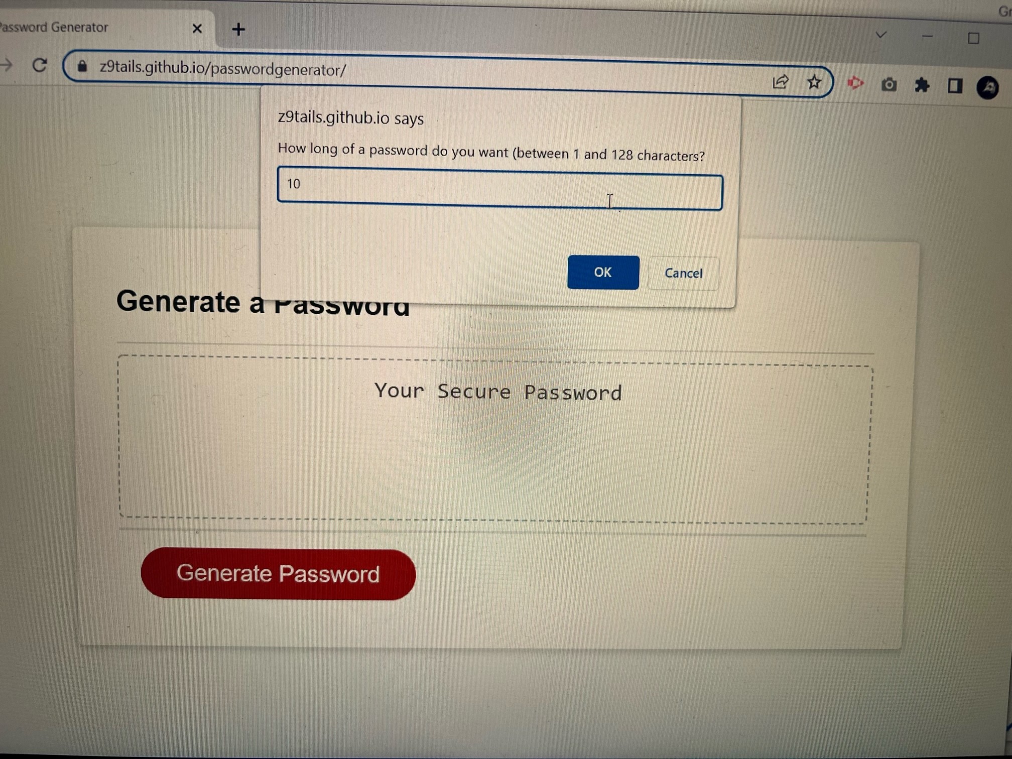 GitHub - Z9tails/passwordgenerator: 'non' secure password generator