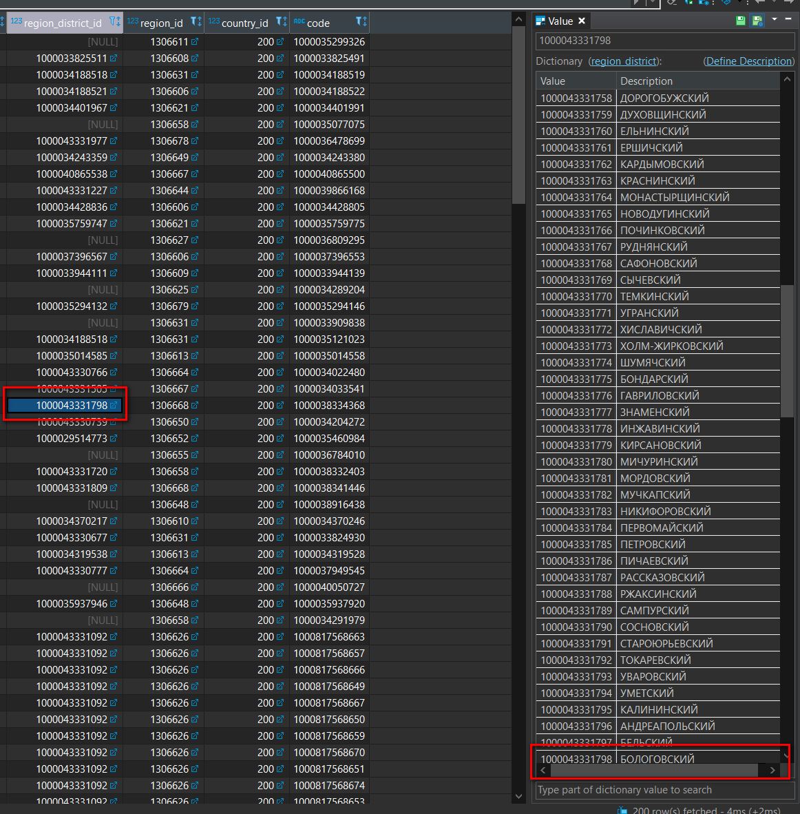 Selected row is not highlighted in value panel with dark theme · Issue ...