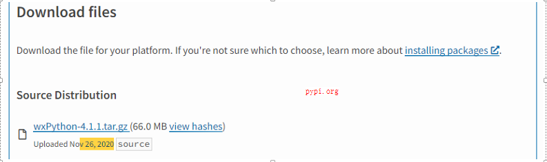 source code package 4.1.1 is diffrent between pypi.org and git github ...
