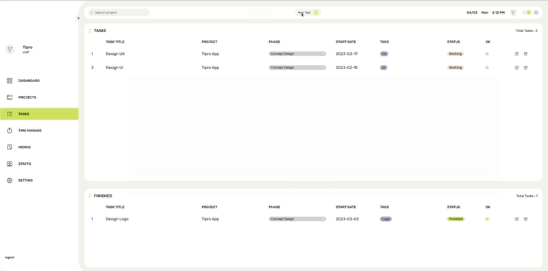 GitHub - unlinun/Tipro: Final project during practice _ Time Manage Web ...