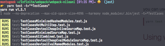 Run selectively test cases · Issue #6903 · webpack/webpack · GitHub