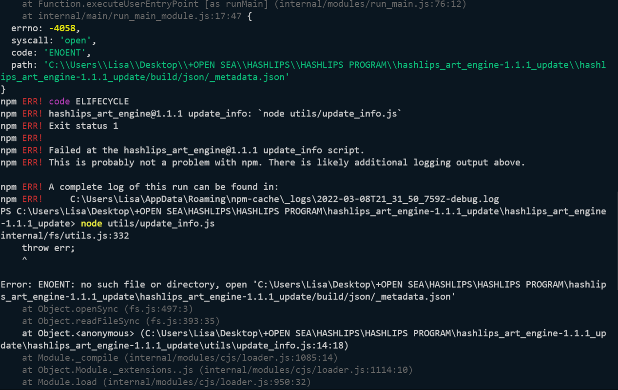 errno 1 error - please help · Issue #915 · HashLips/hashlips_art_engine ...