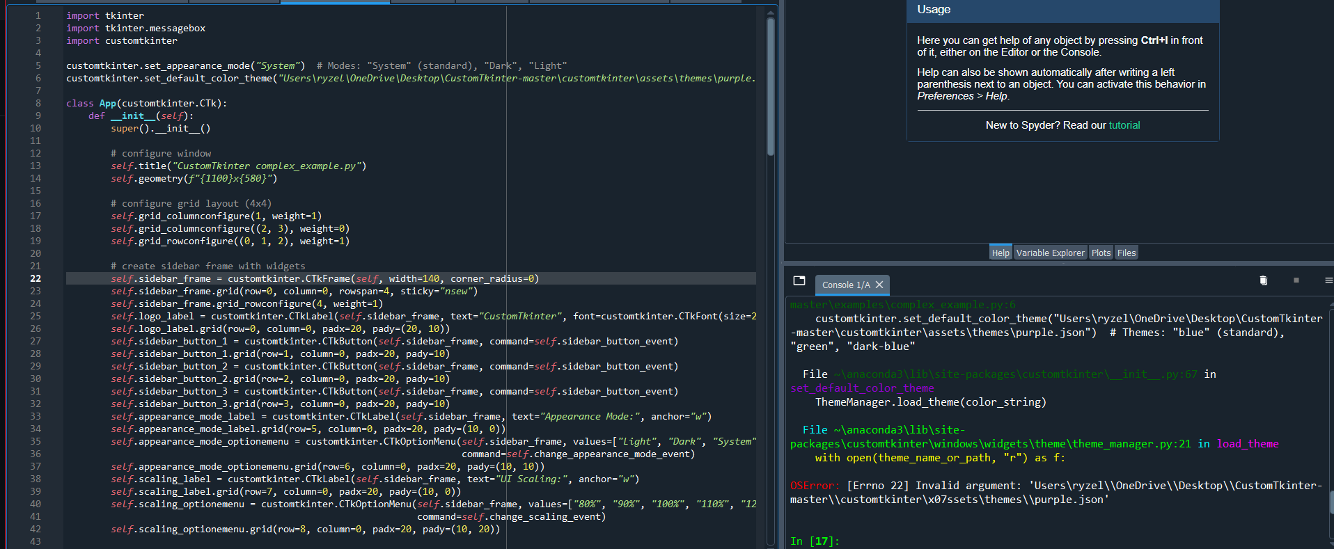 why is my custom theme not working? · TomSchimansky CustomTkinter ...