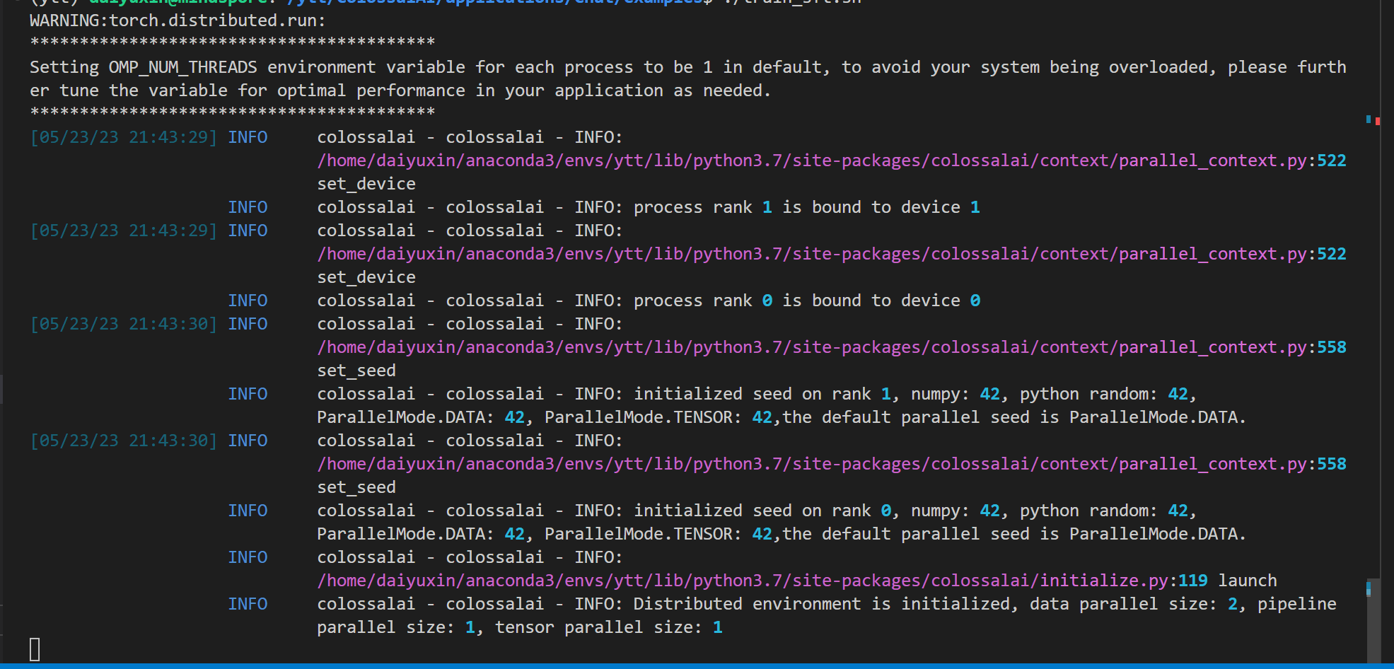 Program is stuck in this step when I'm running train_sft.sh · Issue ...