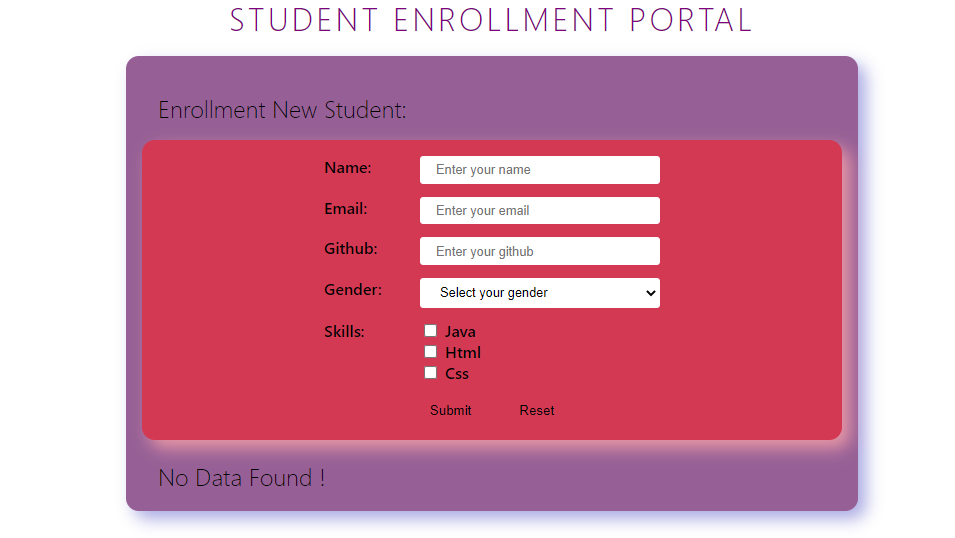 GitHub - shamikapawar/studentenrollmentform