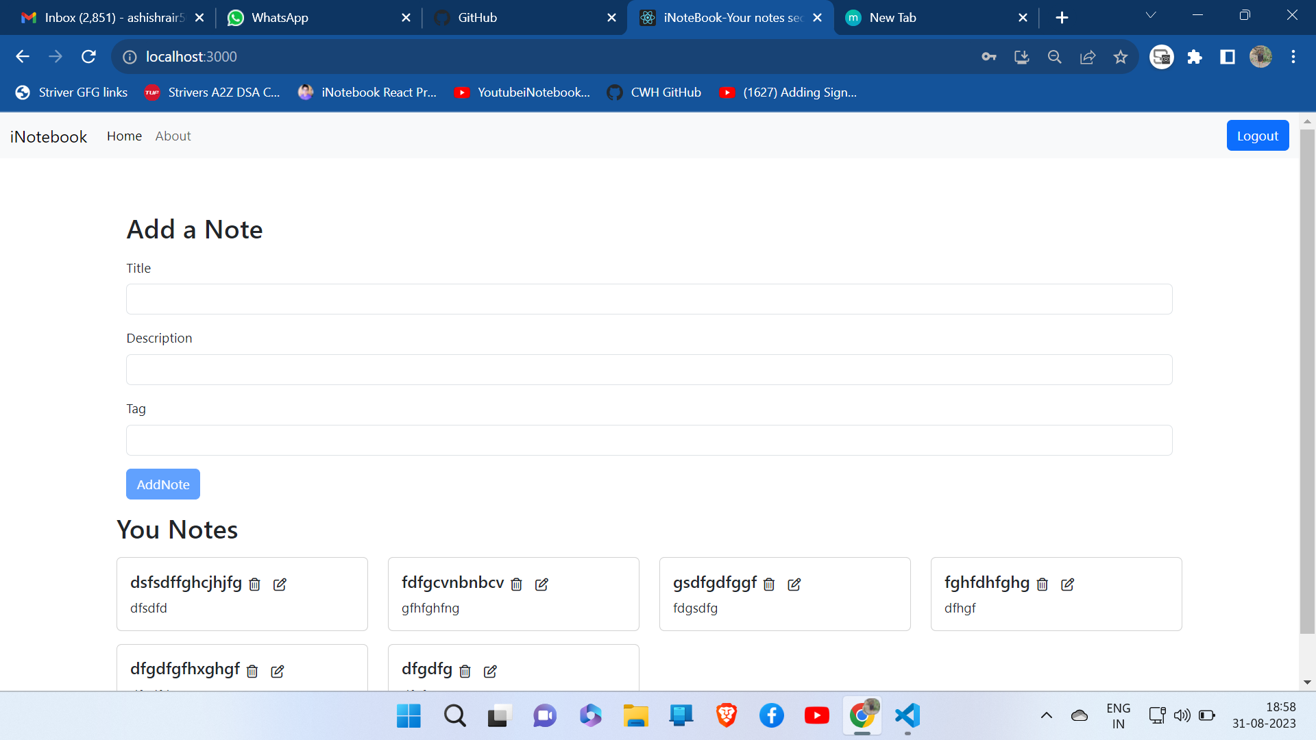 GitHub - ashishrair500/inotebook: Notes keeping app Using React.js ...