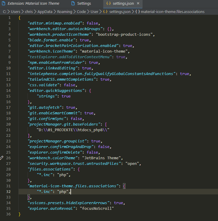 Custom file associations not working · Issue #493 · material-extensions ...