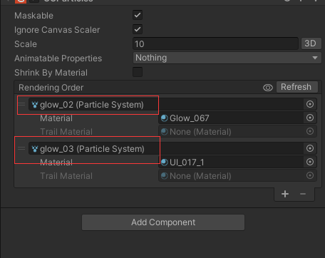 Sub-effects under particle effects cannot change their offset positions ...