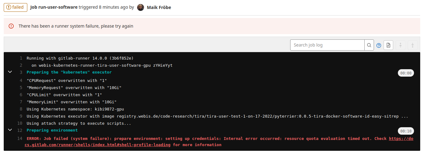 Detect and Retry in Case of Kubernetes Errors · Issue #318 · tira-io ...