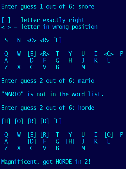 Pyordle on Notepad++ NppExec