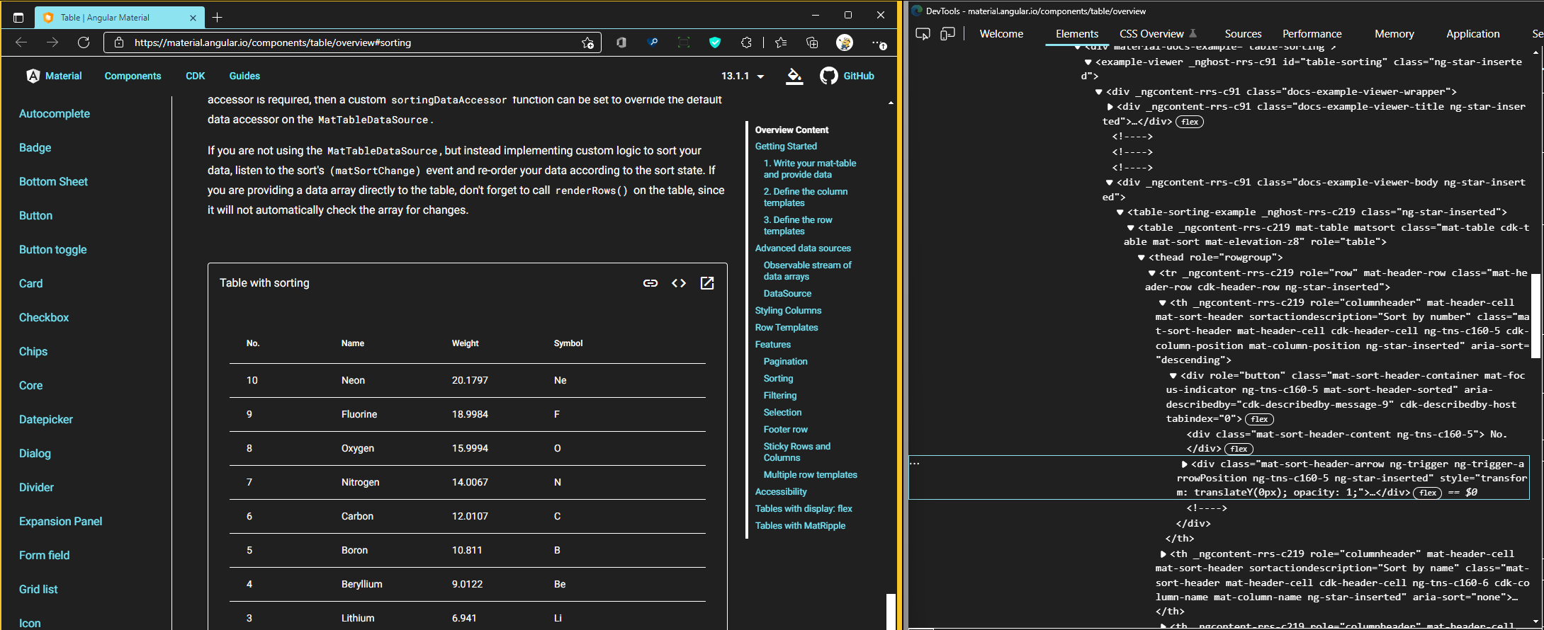 (bug) [Mattable] sorting indicator not visible under high contrast