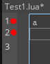 Lua Editor: Breakpoints set at empty code lines have inconsistent shape ...
