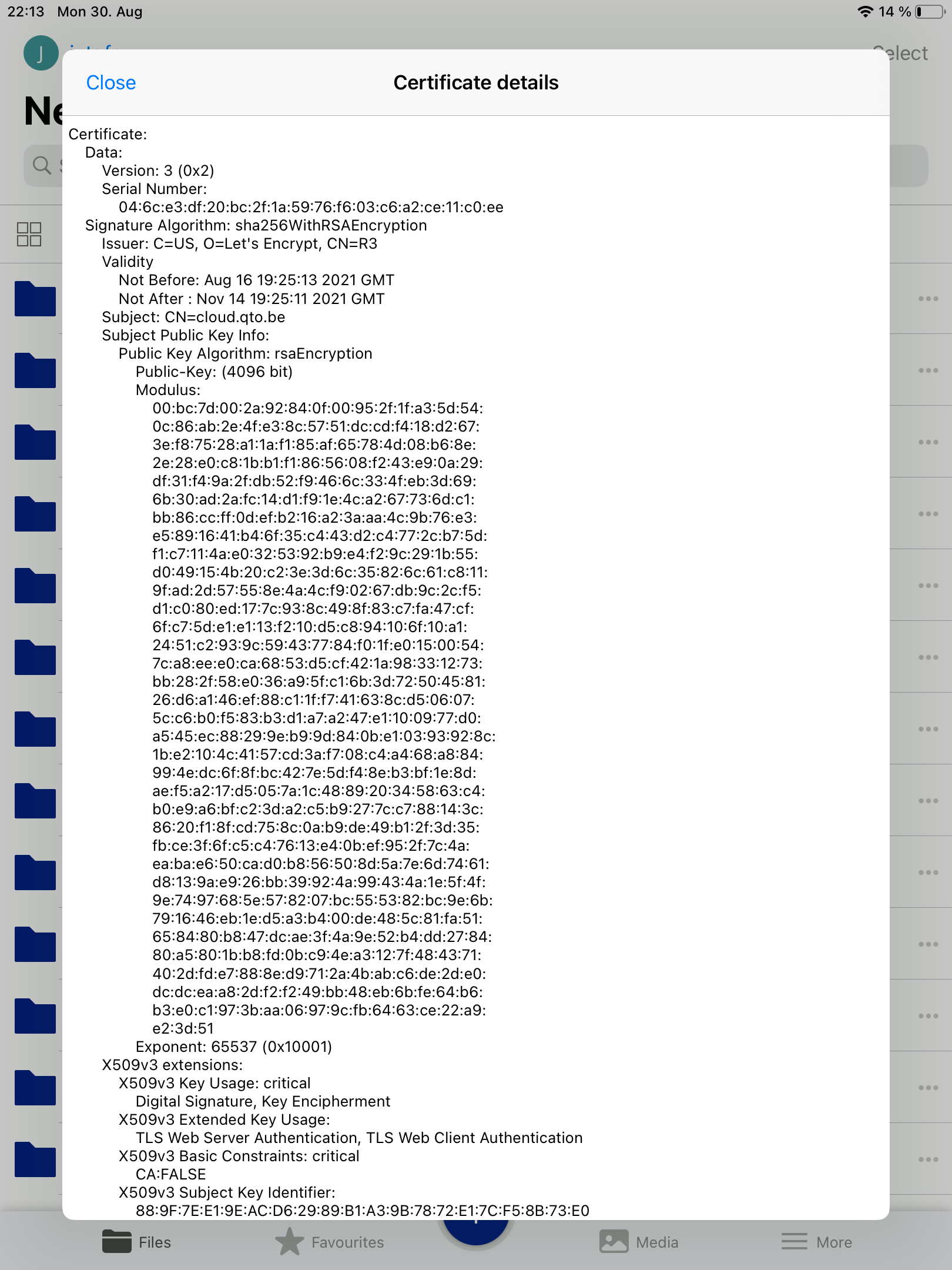 Nextcloud iOS App - Invalid Certificate · Issue #1682