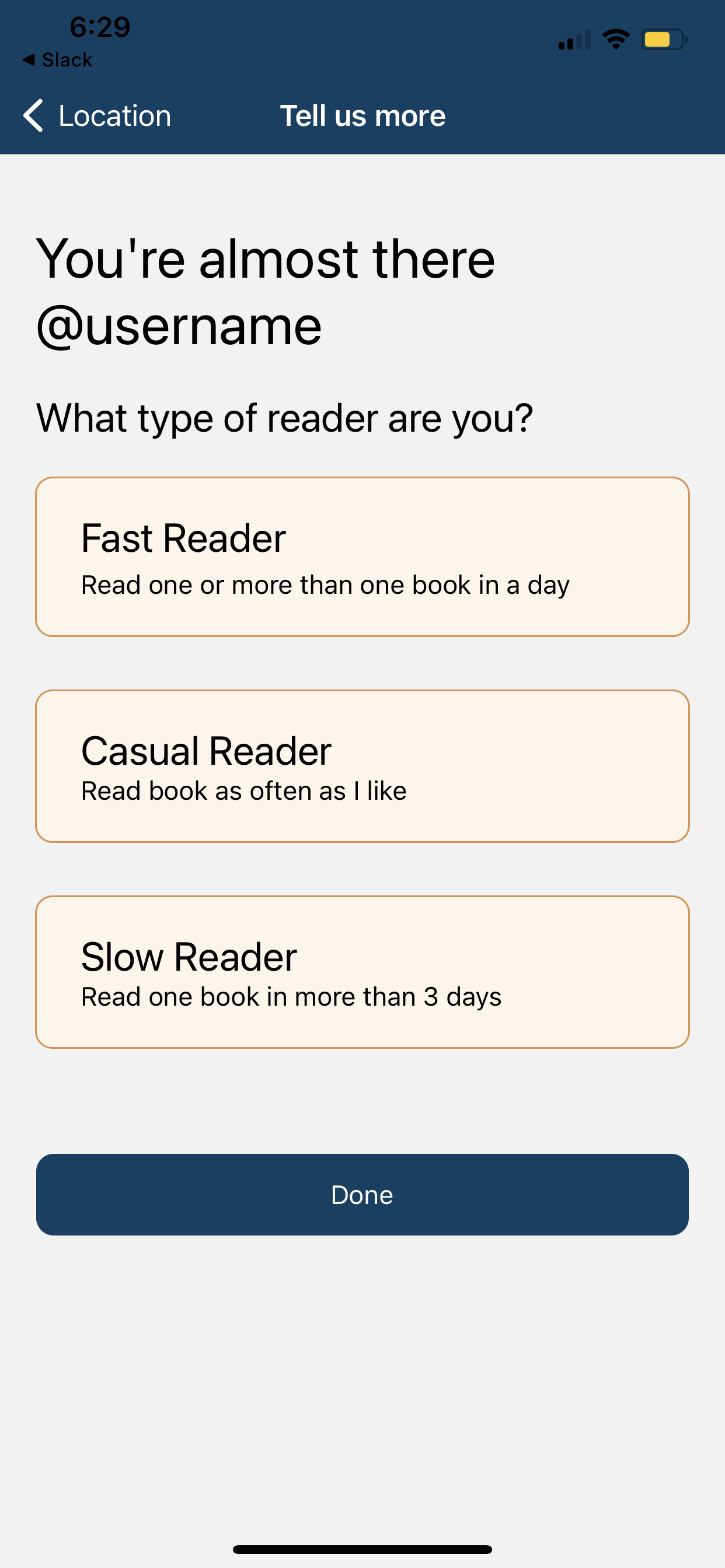 Tell Us More Page - Type of Readers Buttons Unresponsive · Issue #50 ...