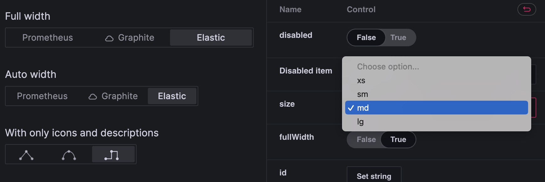 Storybook Remove unused sizes from RadioButtonGroup story · Issue