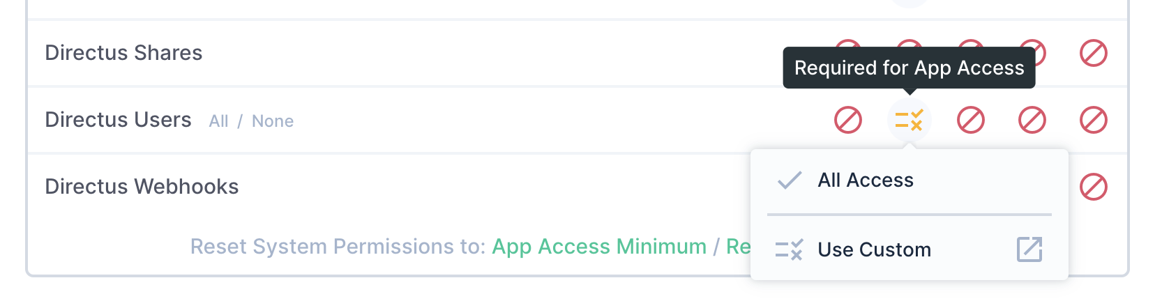 How to hide the User Directory from a custom role user? · directus ...