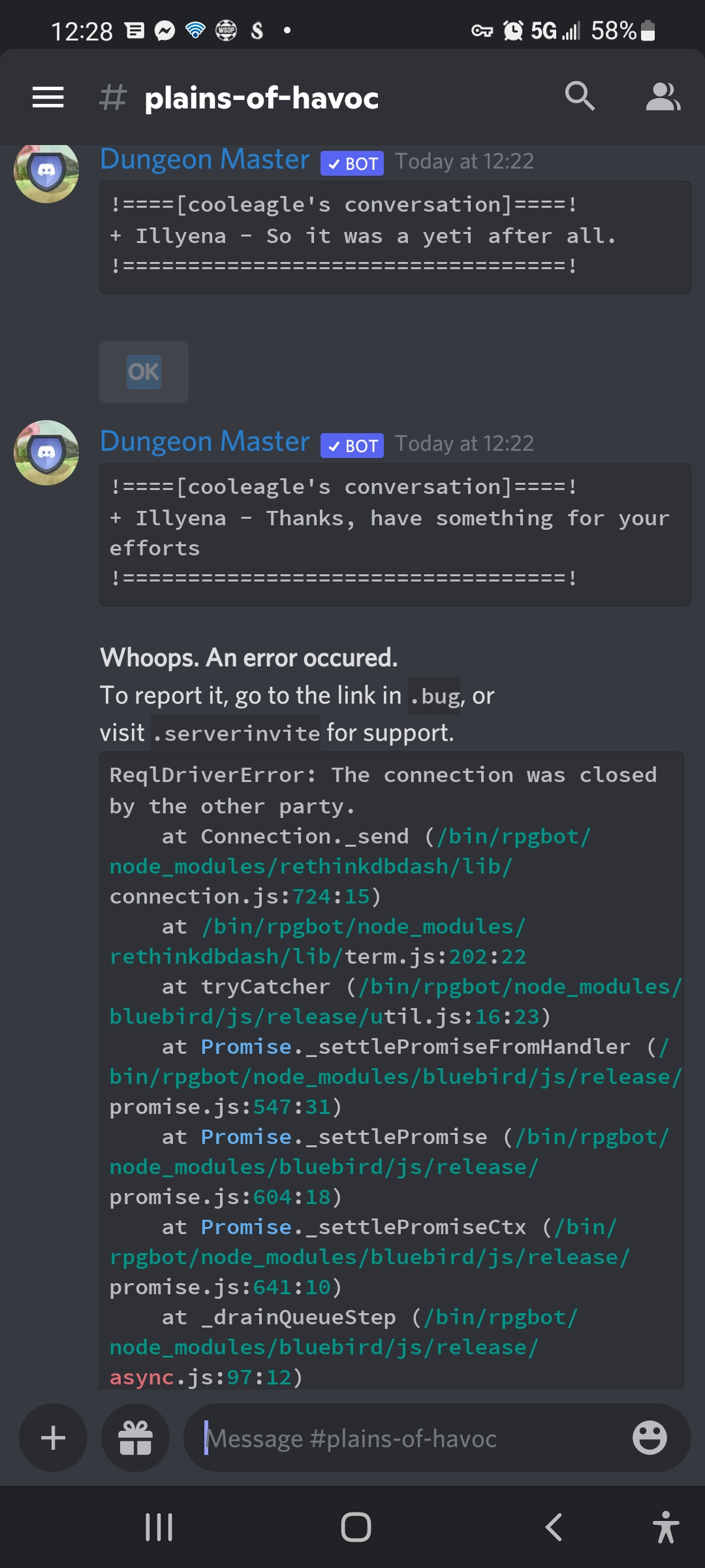 🐛 Bug Report: · Issue #1183 · DiscordDungeons/Bugs · GitHub