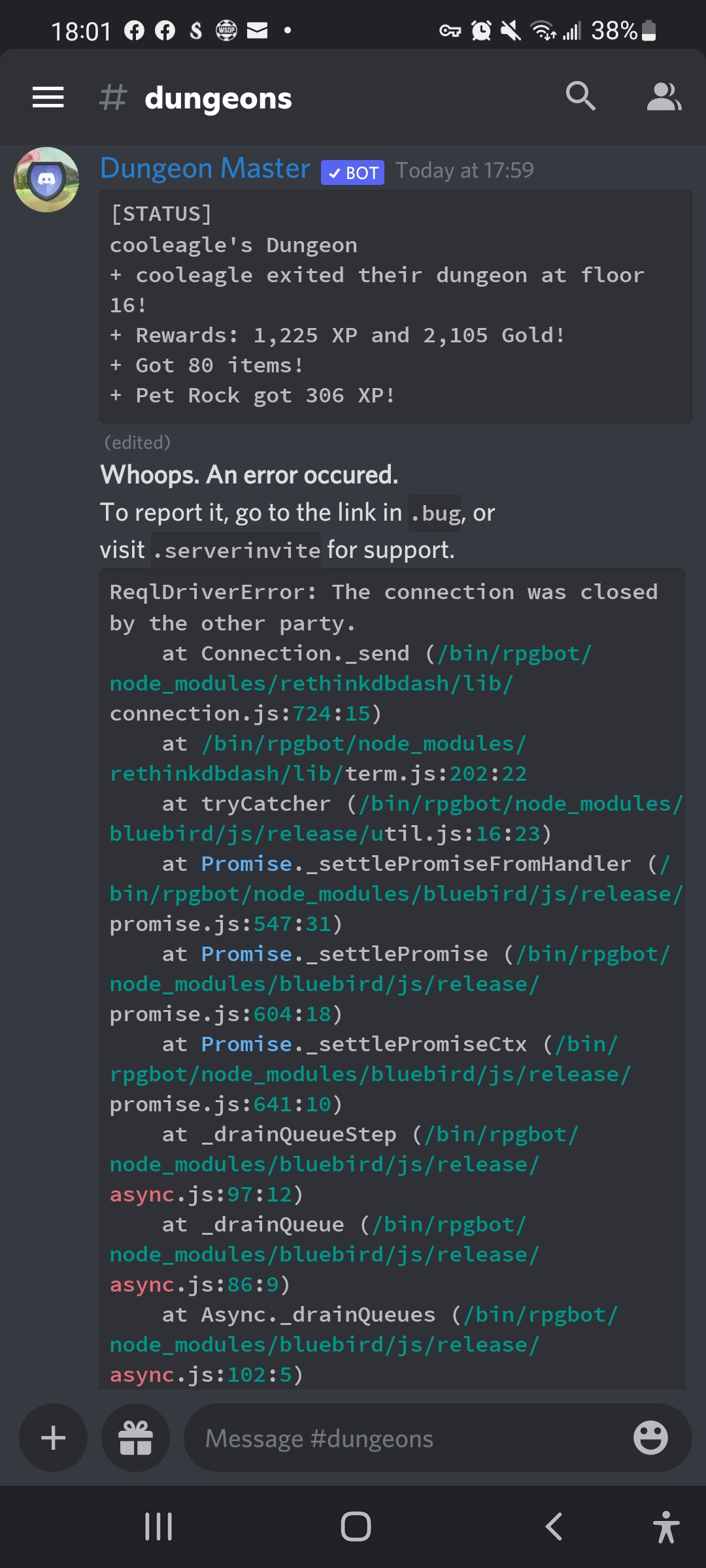 🐛 Bug Report: did not receive dungeon rewards · Issue #1184 ...