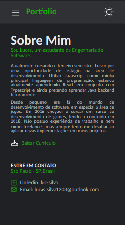 GitHub - luc-silva/portfolio: Site pessoal feito com ReactJS and Typescript