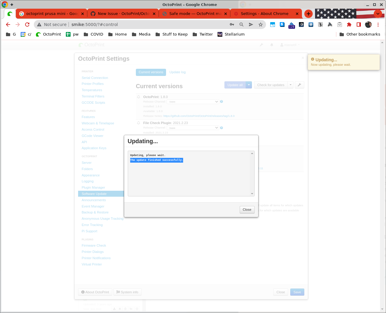 Weird behavior when updating 1.7.3 to 1.8.0 · Issue #4514 · OctoPrint ...