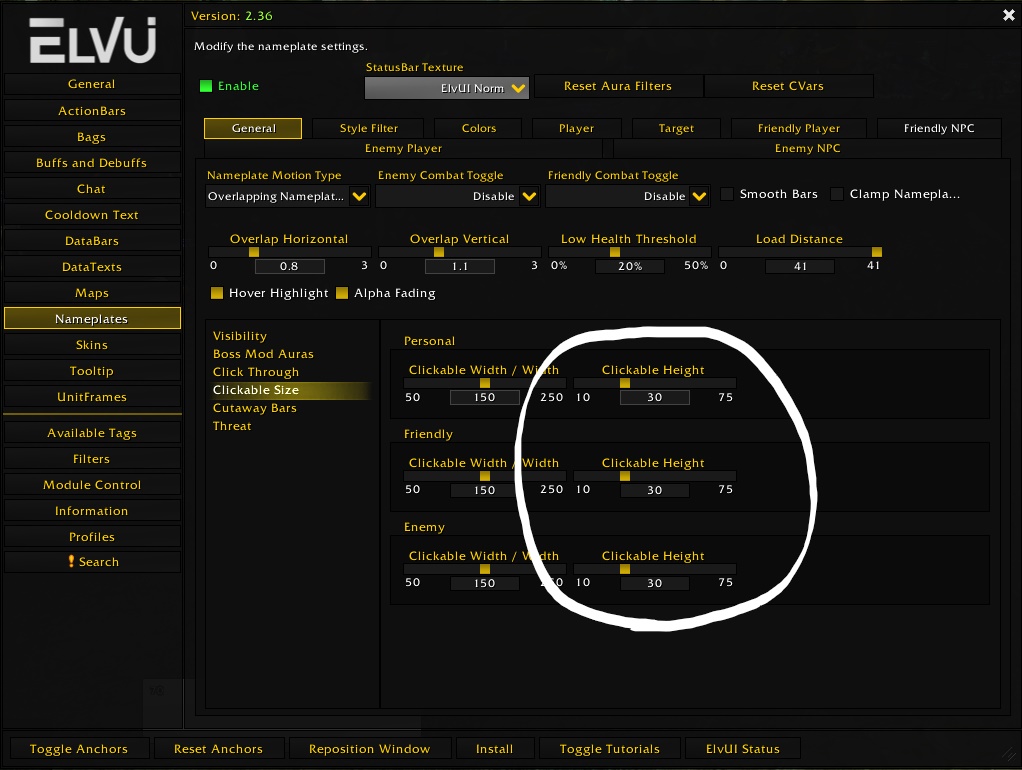 [TBC Bug Report] Nameplates Clickable Size Height Not Updating Height