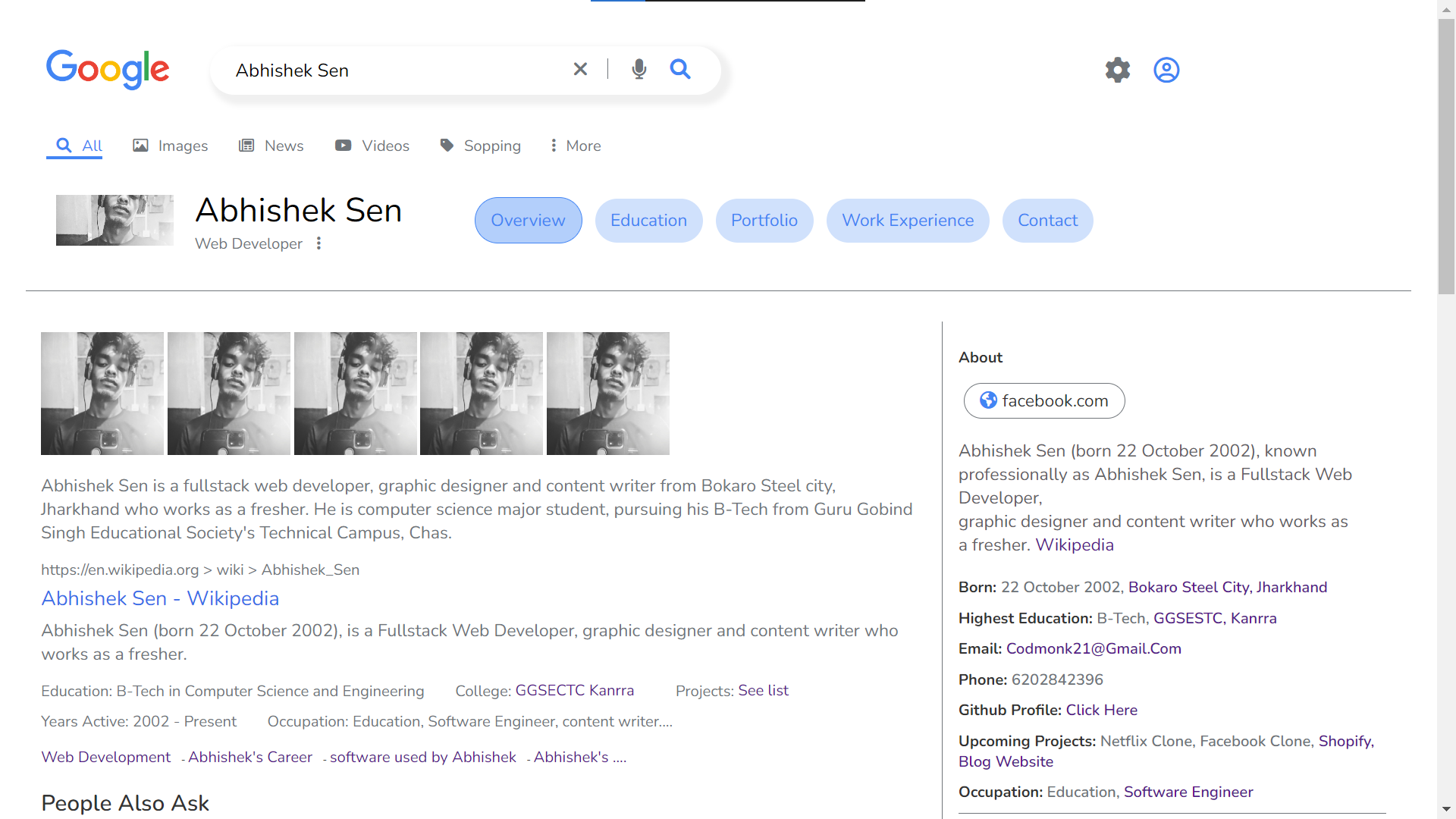 Github abhishksen google themed portfolio this is my google themed
