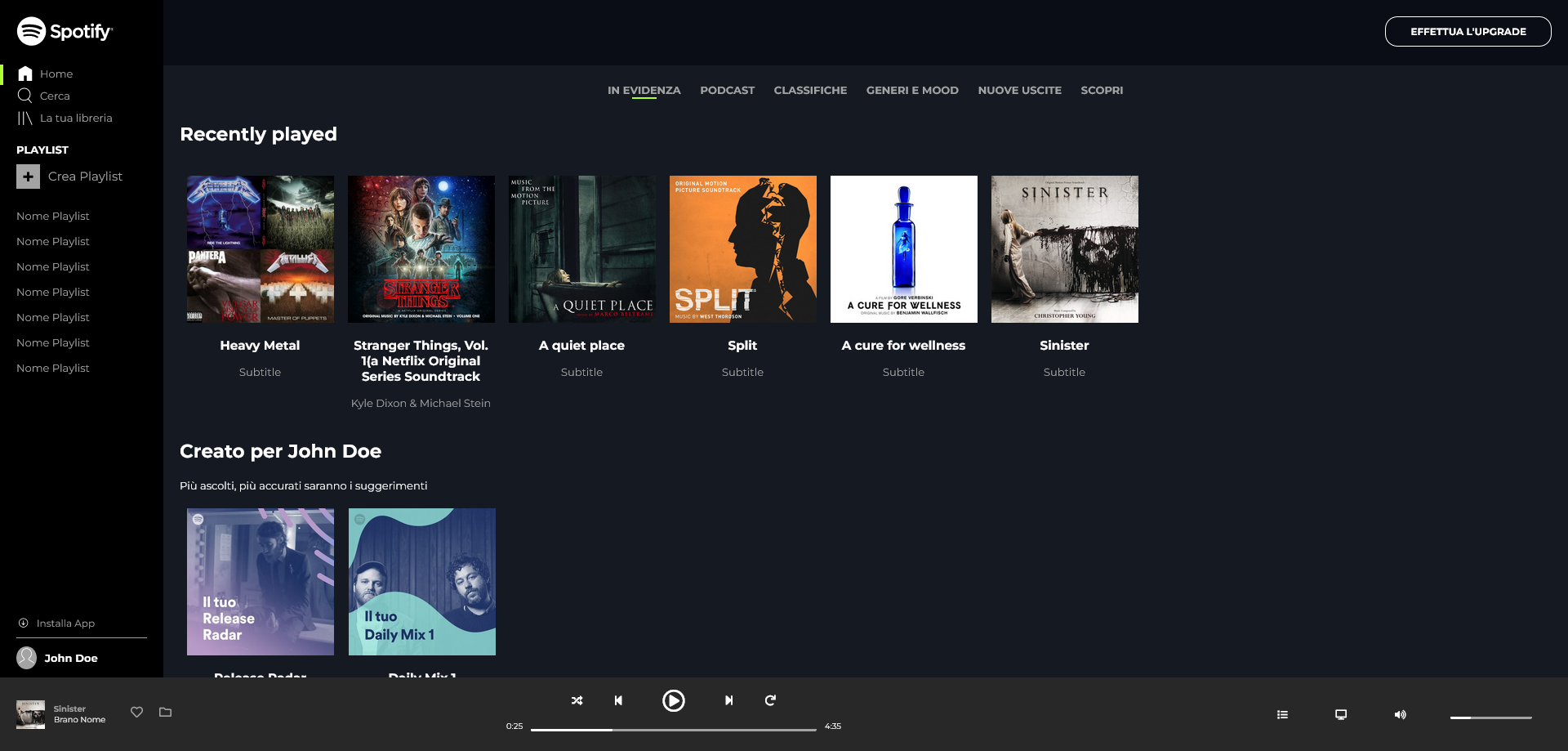 GitHub - gloriaghe/spotifyweb: Web App Spotify rifatta con HTML5 e CSS ...