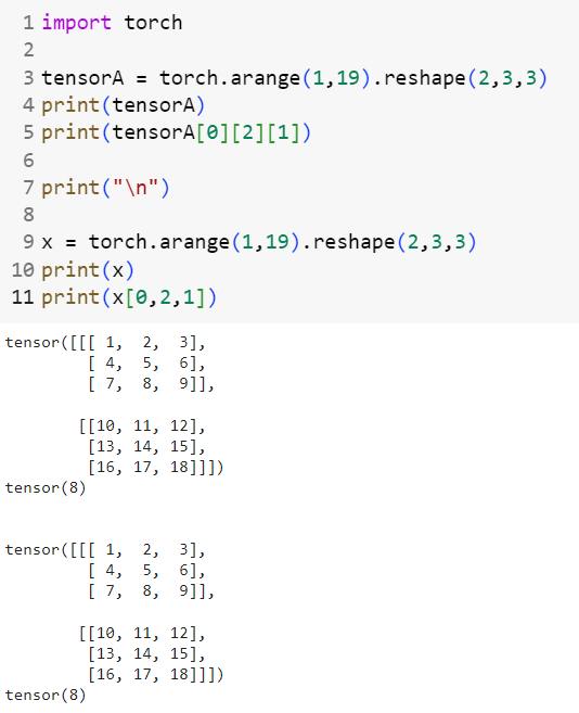 Question about indexing a tensor - X[1,2,3] vs X[1][2][3] · mrdbourke ...
