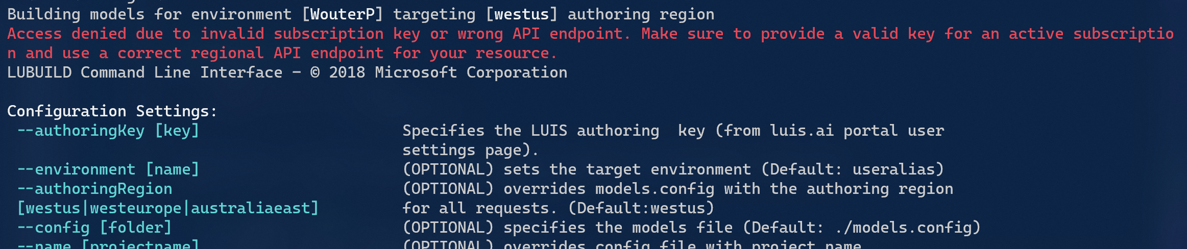 Authoring region not set in deploy.ps1 for lubuild command · Issue ...