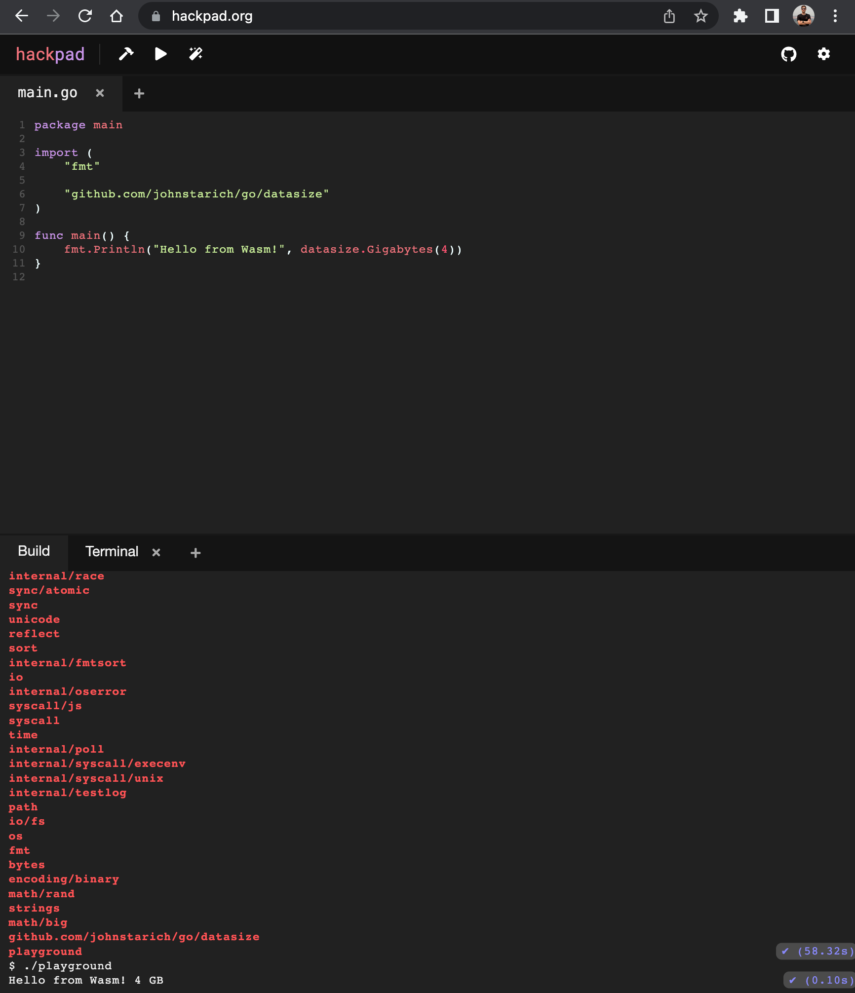 Seeing error "package fmt is not in GOROOT (/usr/local/go/src/fmt)" in