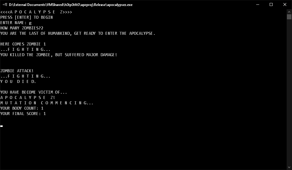 GitHub - djflashpoint/apz: Apocalypse Z, a text based Zombie survival game.