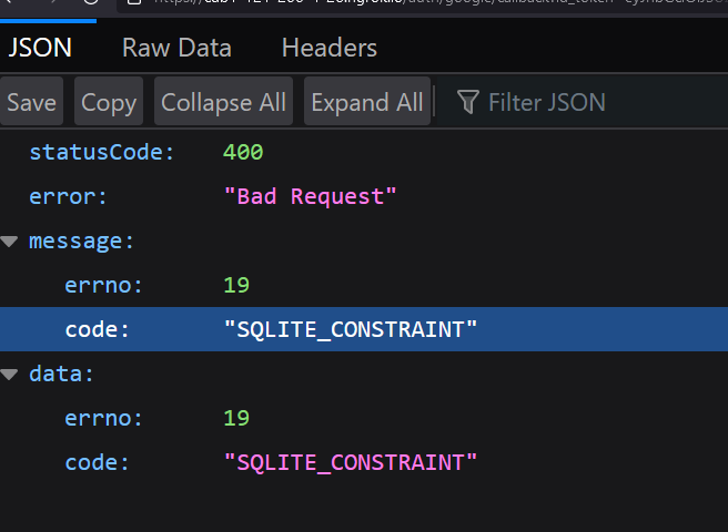 Provider-based Login Bad Request error with SQLITE_CONSTRAINT · Issue ...