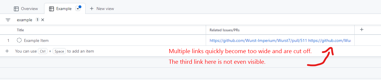 [Projects Beta] Field that links to other Issue(s) / Pull Request(s ...