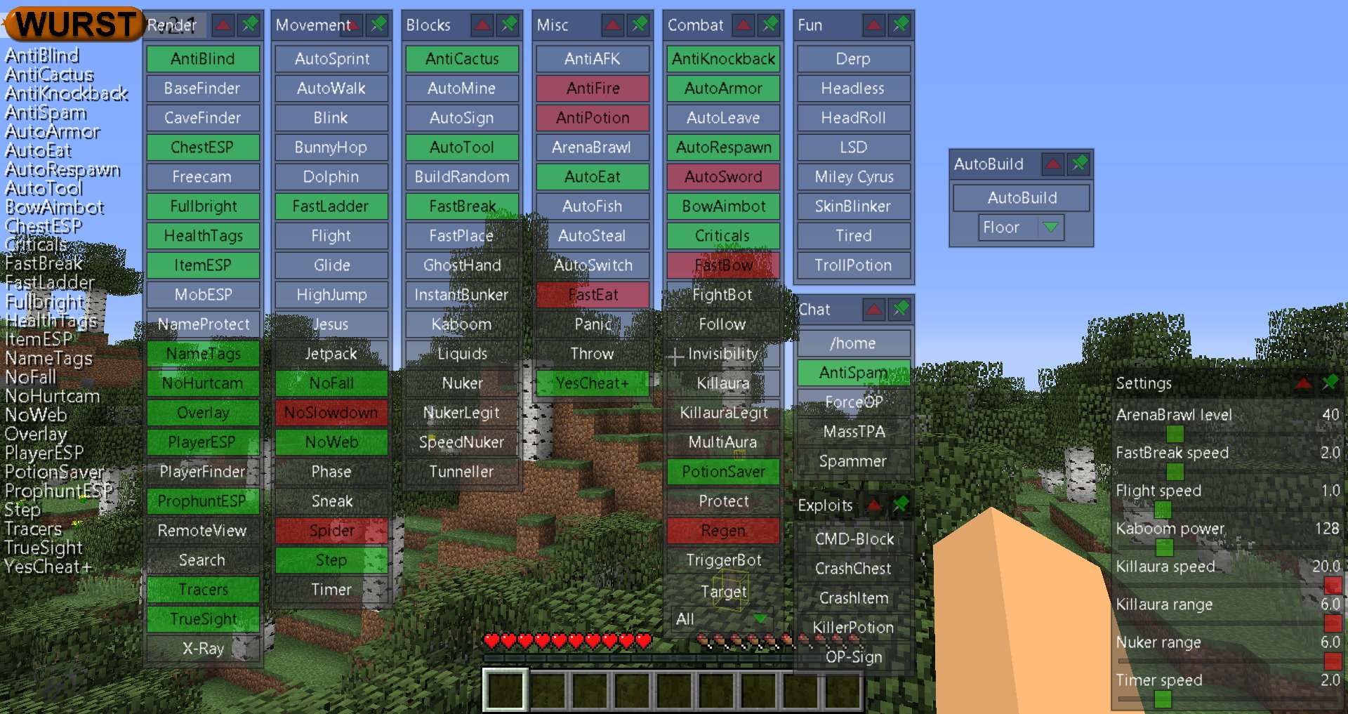 minecraft 1.8.9 hacked client wurst