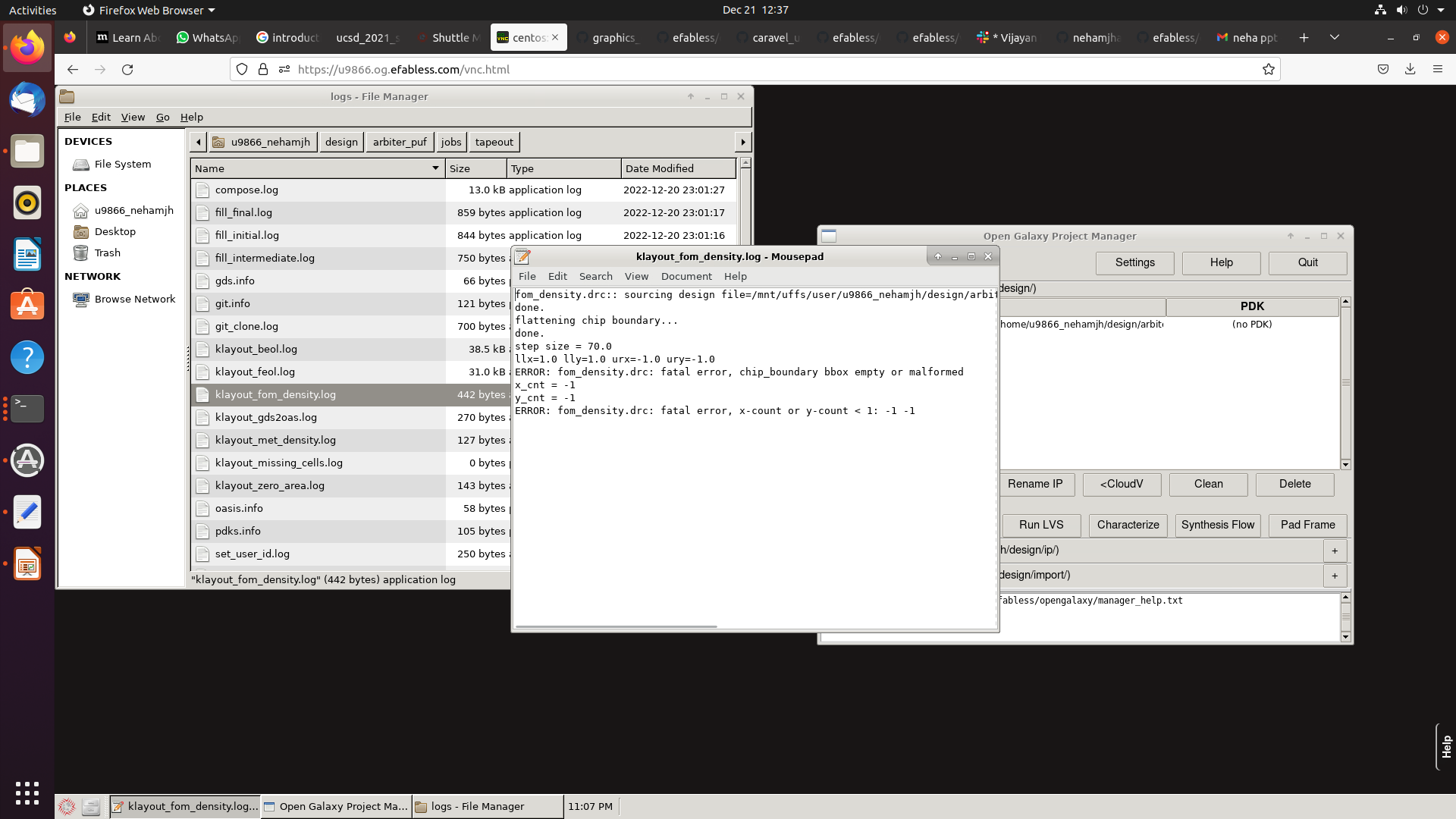 tapeout run issue/ Precheck clear Project repo is attached here · Issue