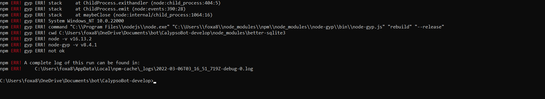 Module install error · Issue #99 · sabattle/CalypsoBot · GitHub