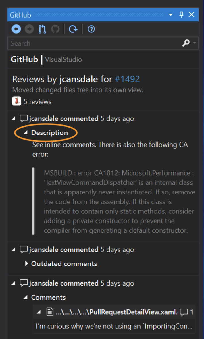 description vs comment