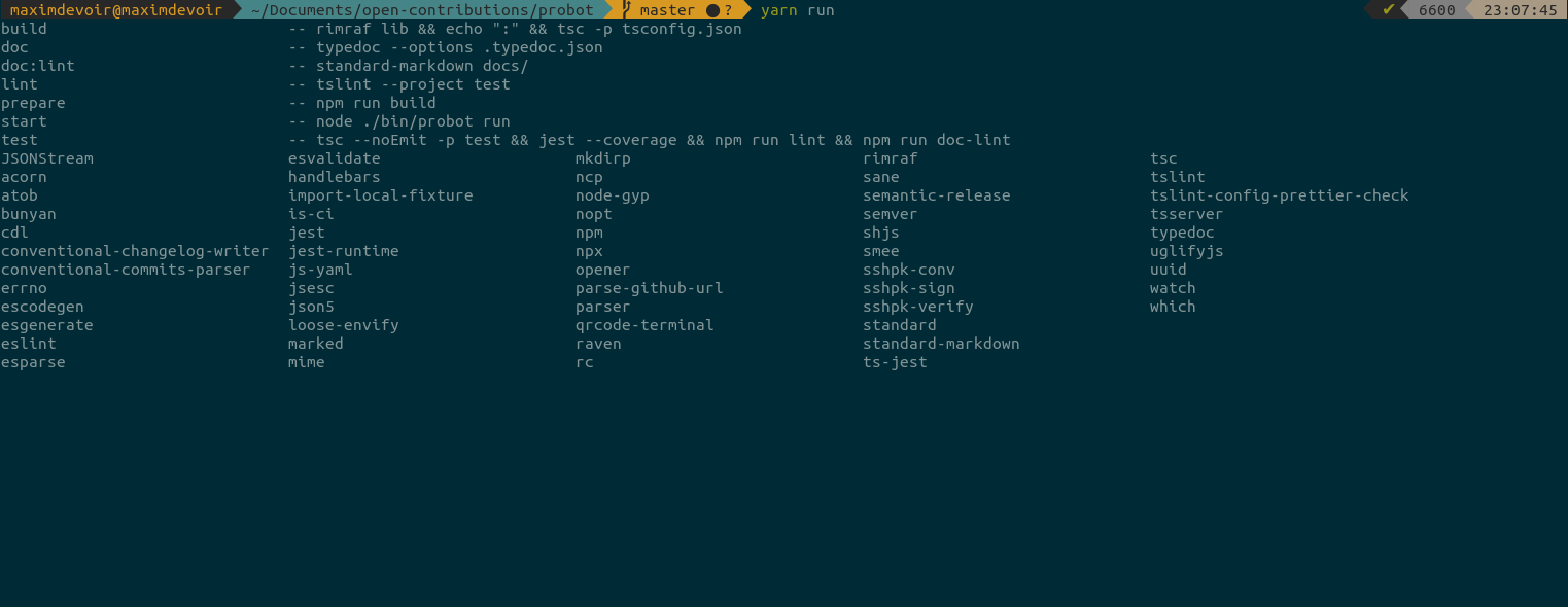 Yarn Separate project scripts from binary packages on `yarn run