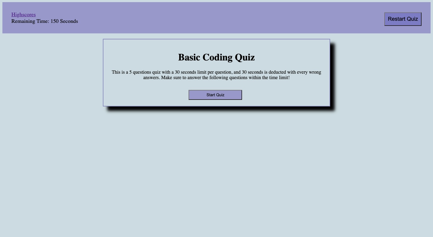 GitHub - EstimeB/Code-Quiz-Project