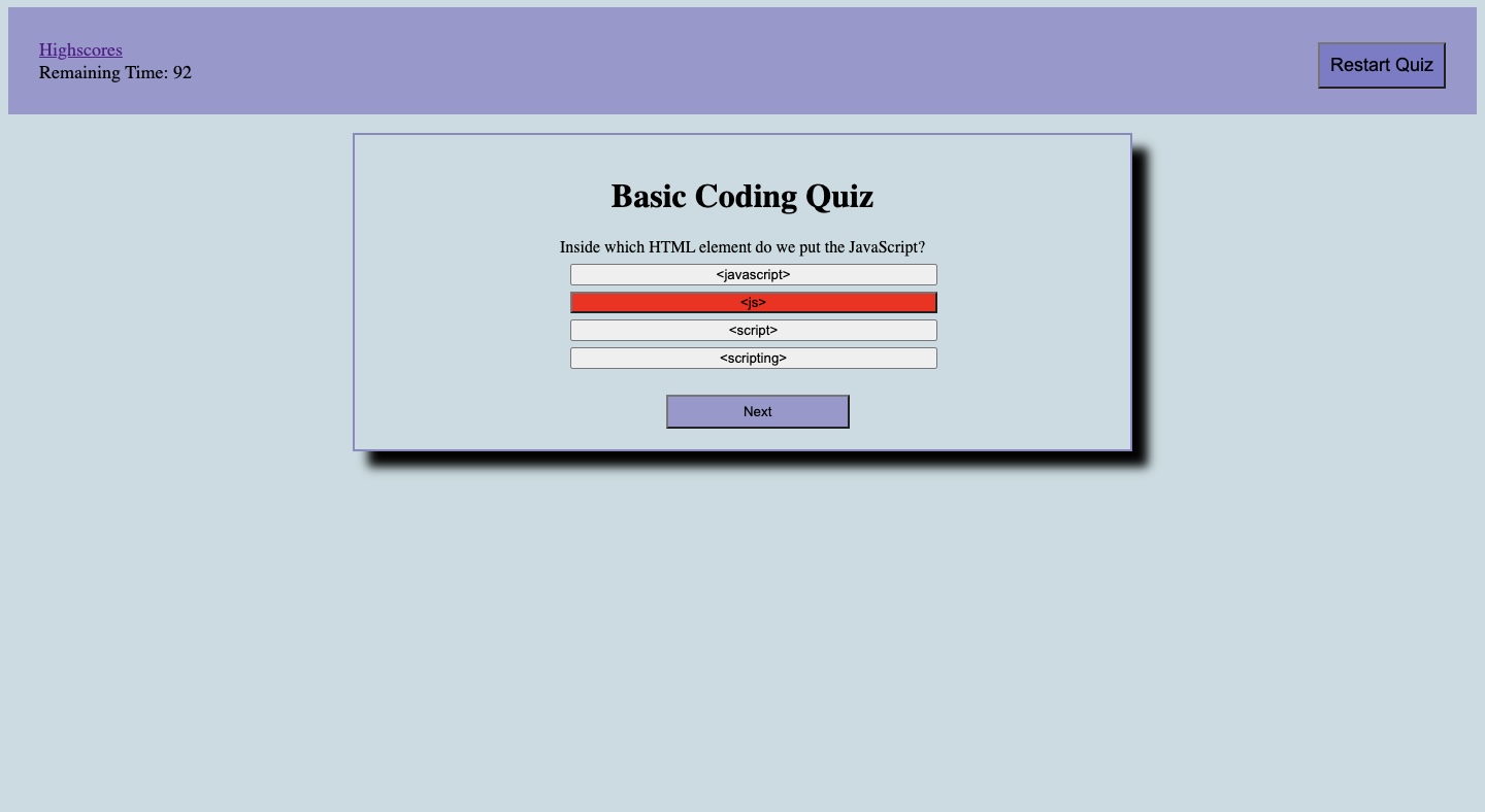 GitHub - EstimeB/Code-Quiz-Project
