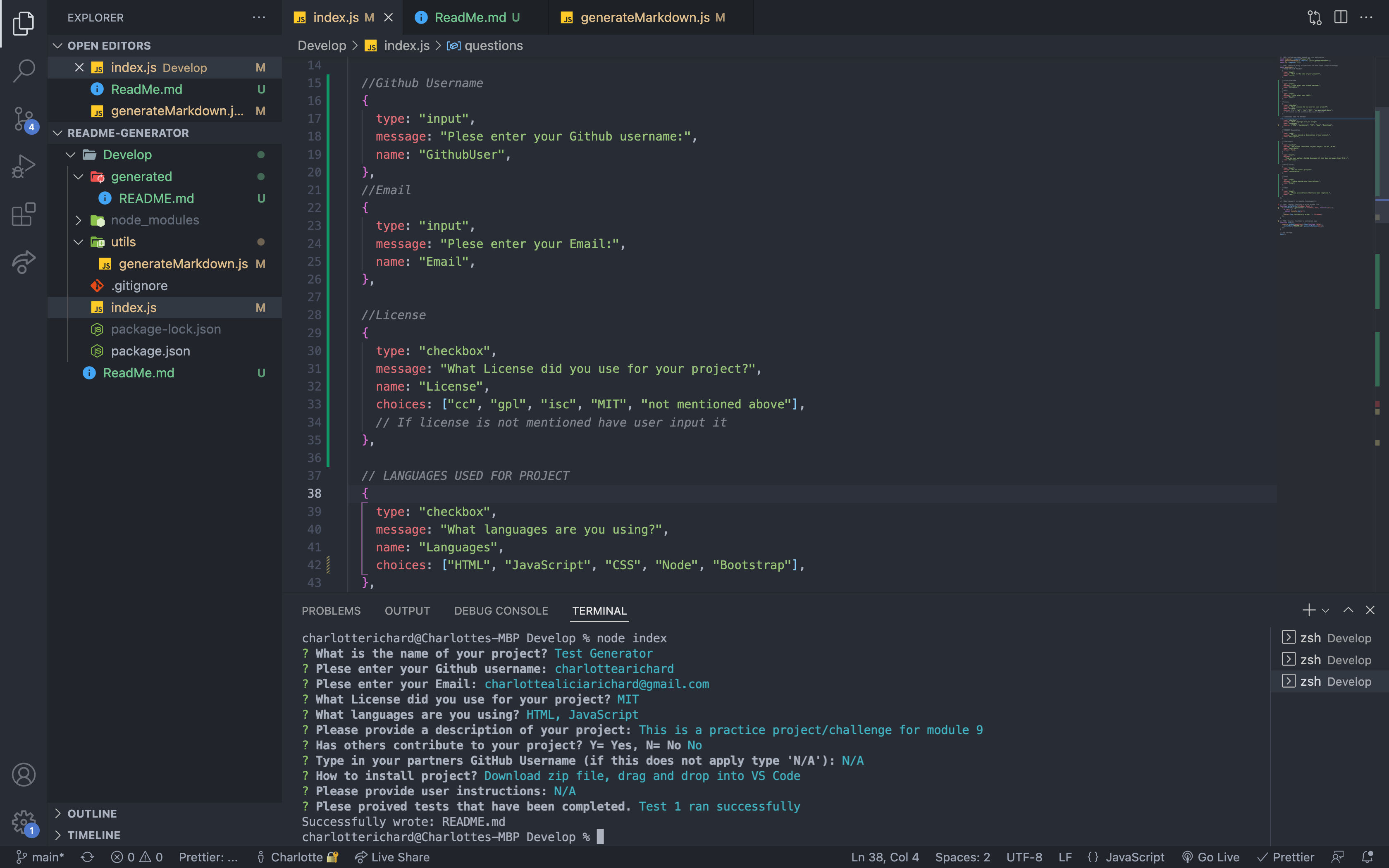GitHub - charlottearichard/readme-generator