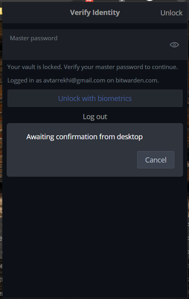 Unlock with windows hello no longer works on chrome extension · Issue 1326 · bitwarden/desktop