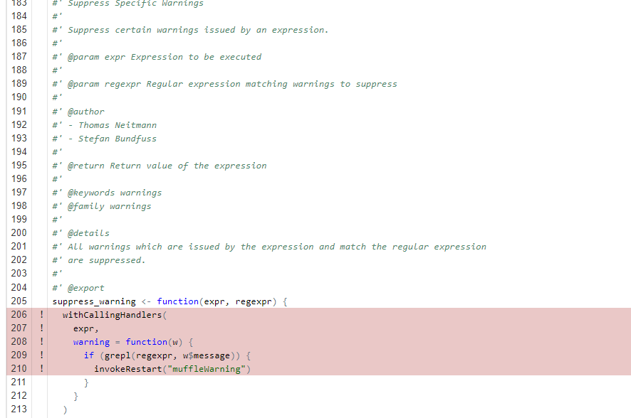 General Issue: Increase test coverage for `warnings.R` · Issue #97 ...