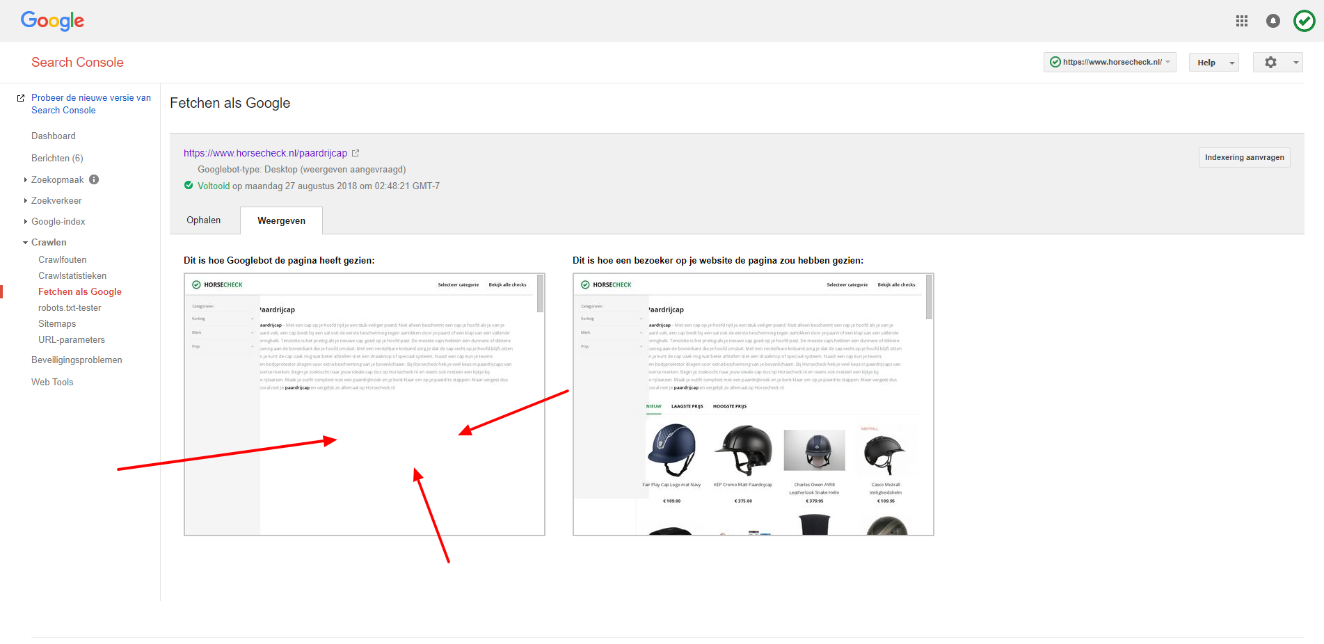 search console fetchen als google https www horsecheck nl