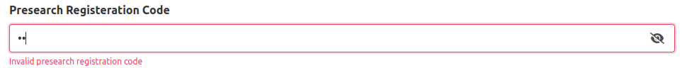 Weblets: Presearch Registration Code input validation · Issue #658 ...