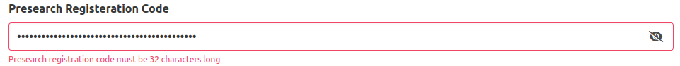 Weblets: Presearch Registration Code input validation · Issue #658 ...