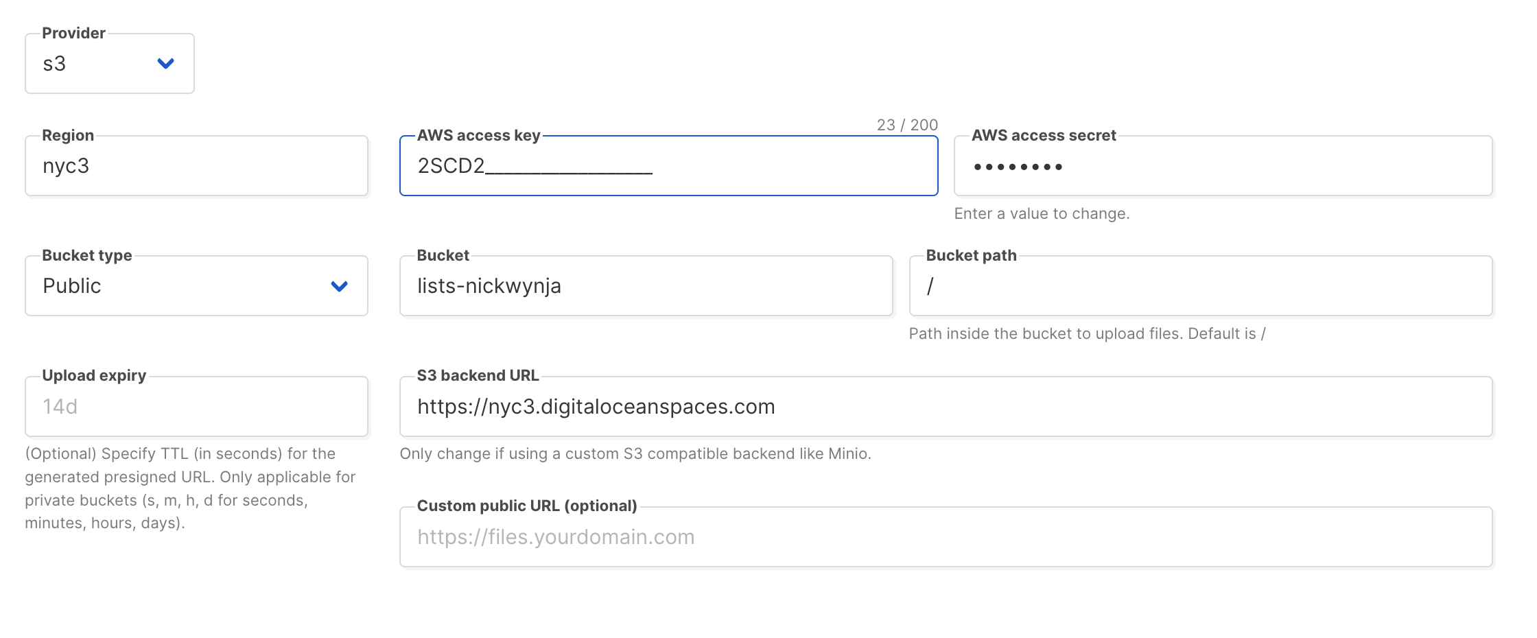 S3 upload to digitalocean 403 Forbidden · Issue #715 · knadh/listmonk