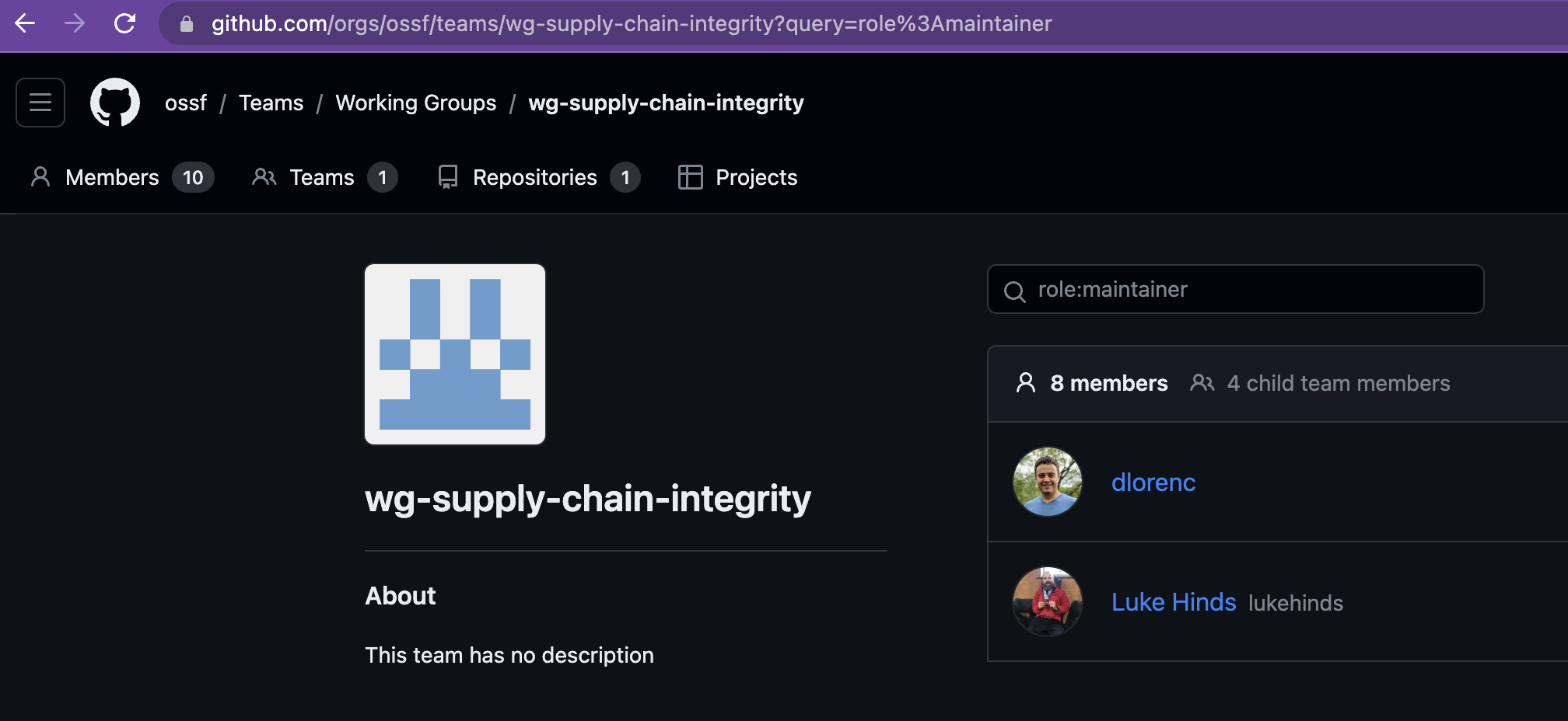 Update Maintainers List for SCI WG repo · Issue 68 · ossf/wgsupply