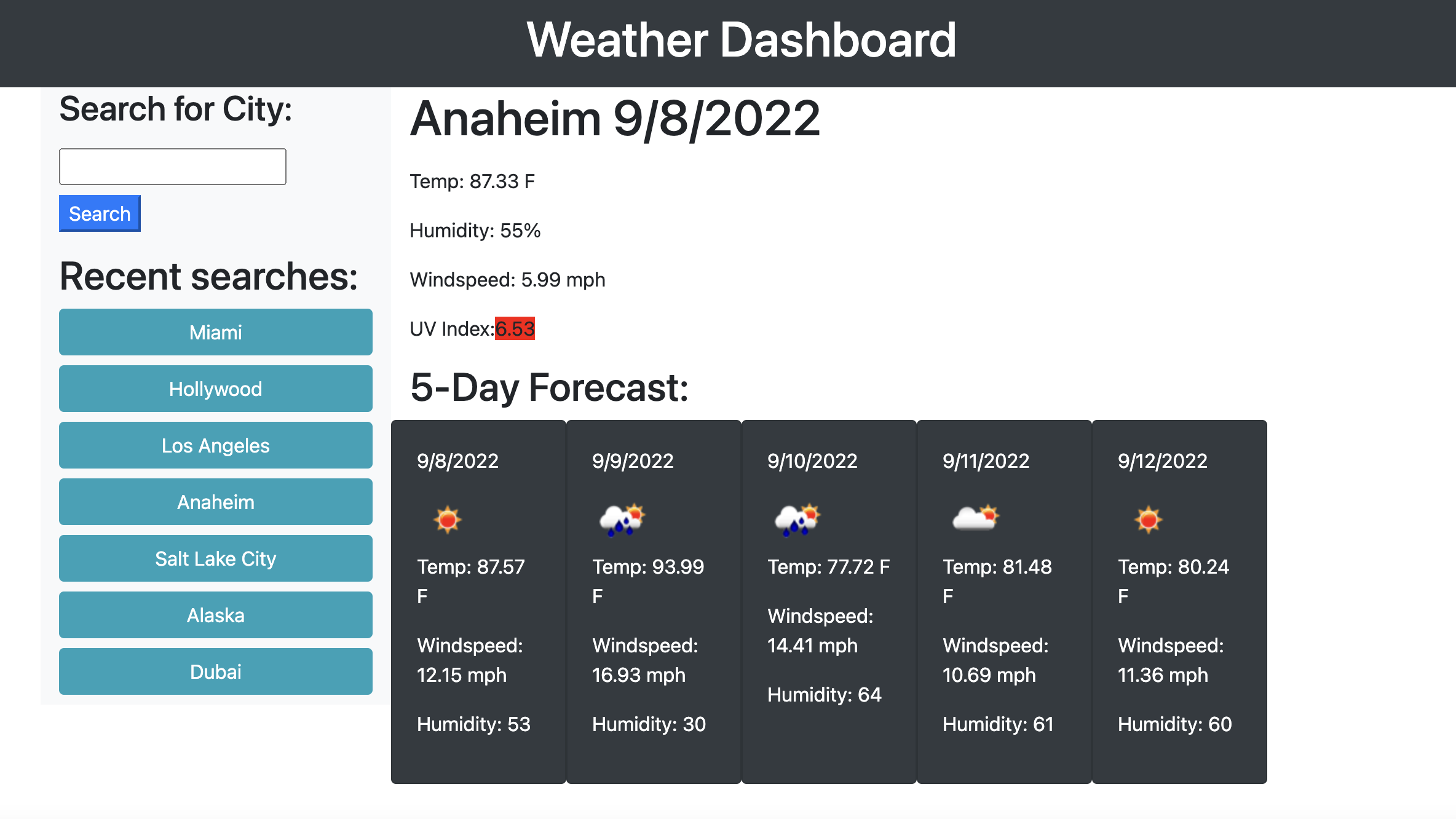 GitHub - maryammuska/weather-dashboard: Weather Dashboard using ...